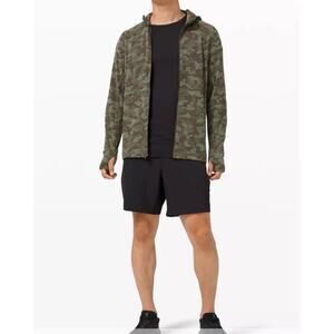 Lululemon Mens Surge Warm Hoodie Full Zip Heritage Camo Green Size Large
